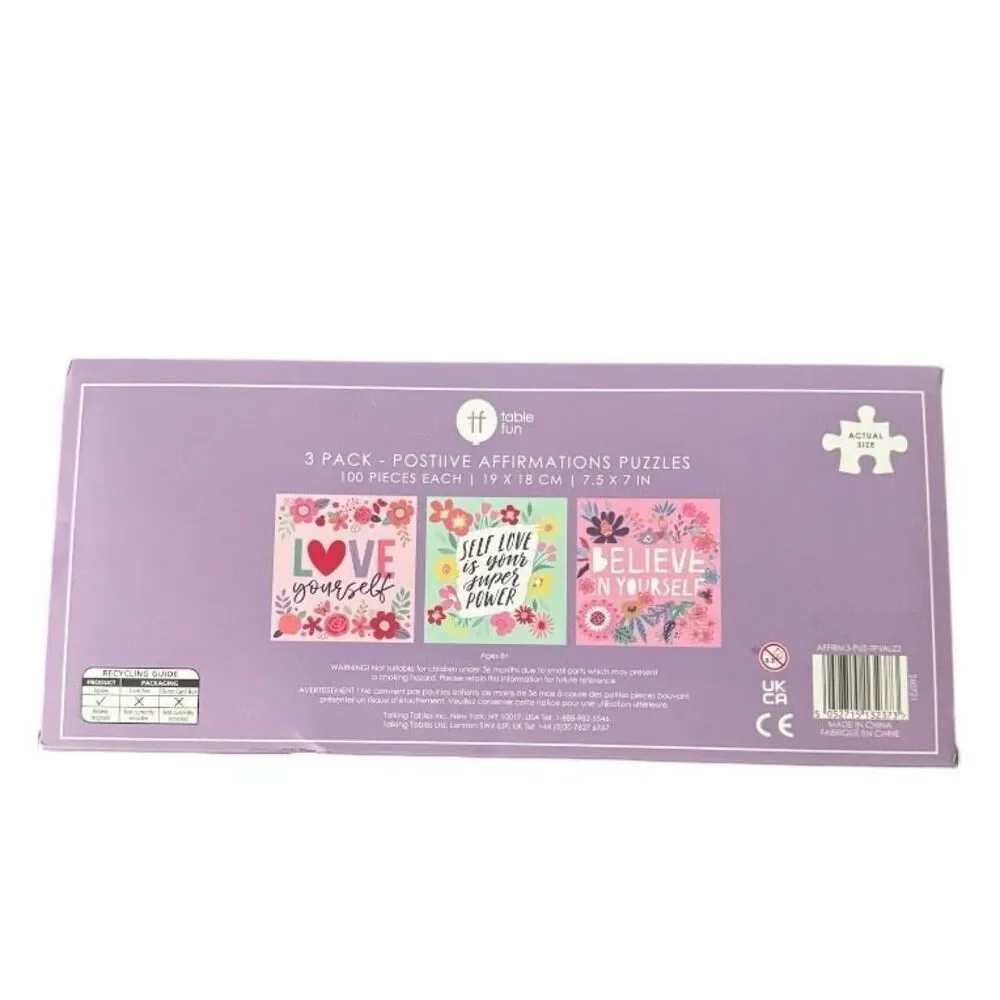 Positive Affirmations Puzzle Set 3-Pack – 100 Pc Each